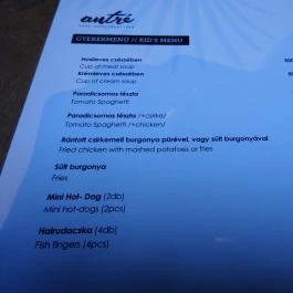 Antré Budapest - Étlap/itallap