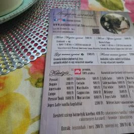 Anyám Szerint, Budapest - Étlap/itallap