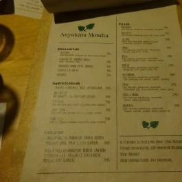 Anyukám Mondta Étterem, Encs - Étlap/itallap