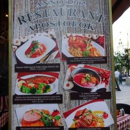 Apostolok Étterem és Jégbüfé Budapest - Étlap/itallap