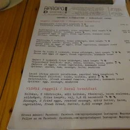 Apropó Budapest - Étlap/itallap