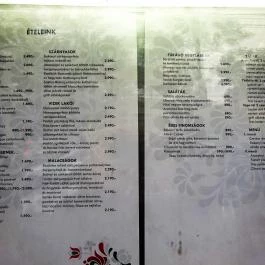Aranyhal Étterem Budapest - Étlap/itallap