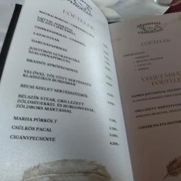 Aranyhal Étterem Budapest - Étlap/itallap