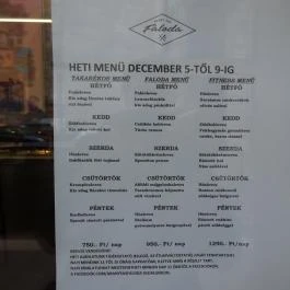 Aranysas Faloda, Budapest - Étlap/itallap