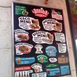 Arriba Taqueria - Széna tér, Budapest - Étlap/itallap