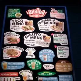 Arriba Taqueria - Oktogon Budapest - Étlap/itallap