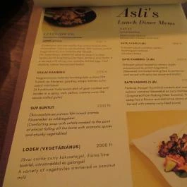 Asli Indonéz Étterem Budapest - Étlap/itallap