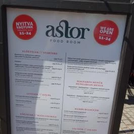 Astor Food Room Budapest - Étlap/itallap