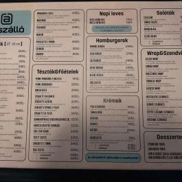 Átszálló Budapest - Étlap/itallap