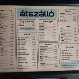 Átszálló Budapest - Étlap/itallap