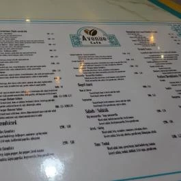 Avenue Café Budapest - Étlap/itallap