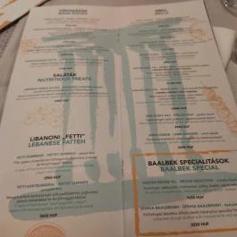 Baalbek - Libanoni Étterem Budapest - Étlap/itallap