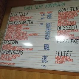 Babi Néni Konyhája Budapest - Étlap/itallap