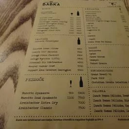 Babka Budapest - Étlap/itallap