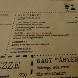 Babka Budapest - Étlap/itallap