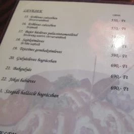 Bajor Sarok Étterem Budapest - Étlap/itallap