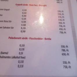 Bajor Sarok Étterem Budapest - Étlap/itallap
