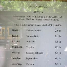 Bajor Burger & Beer Budapest - Étlap/itallap