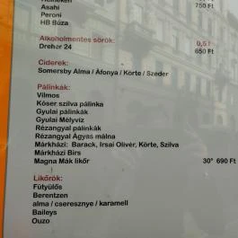 Bakegér Borozó Budapest - Étlap/itallap