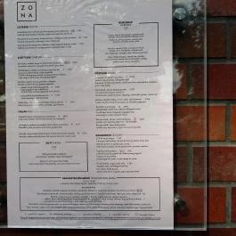 ZONA Bisztró Budapest - Étlap/itallap