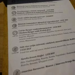 Bálna Bisztró Budapest - Étlap/itallap