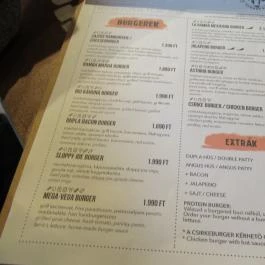 Bamba Marha Burger - Astoria Budapest - Étlap/itallap