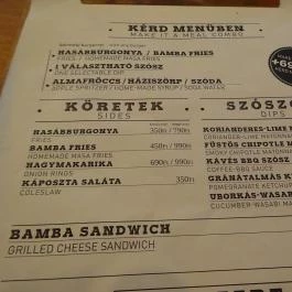 Bamba Marha Burger Oktogon Budapest - Étlap/itallap