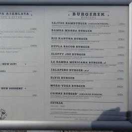 Bamba Marha Burger - Deák Ferenc tér Budapest - Étlap/itallap