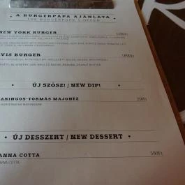 Bamba Marha Burger - Deák Ferenc tér Budapest - Étlap/itallap