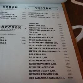 Bamba Marha Burger - Deák Ferenc tér Budapest - Étlap/itallap