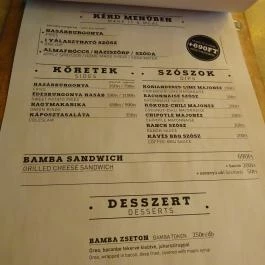 Bamba Marha Burger - Október 6. utca Budapest - Étlap/itallap