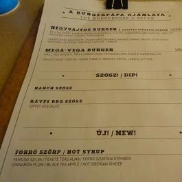 Bamba Marha Burger - Október 6. utca Budapest - Étlap/itallap