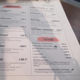 Bamba Marha Burger - Westend Budapest - Étlap/itallap