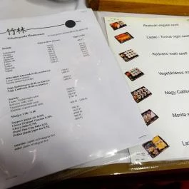 Bambuszliget Japán Étterem & Sushibár Budapest - Étlap/itallap