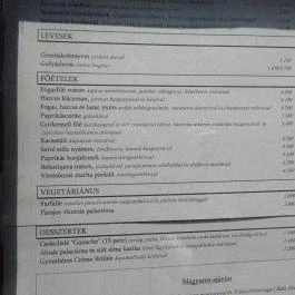 Barack & Szilva Étterem Budapest - Étlap/itallap