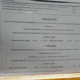 Barack & Szilva Étterem Budapest - Étlap/itallap