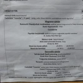 Barack & Szilva Étterem Budapest - Étlap/itallap