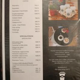 Baristum Kávézó, Budapest - Étlap/itallap