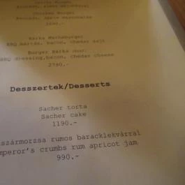 BárKA Borbár Budapest - Étlap/itallap