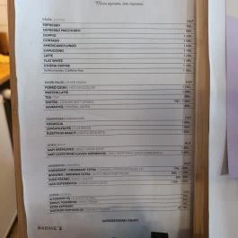 BARNIE’S | CAFÉ Speciality Coffee Shop, Budapest - Étlap/itallap