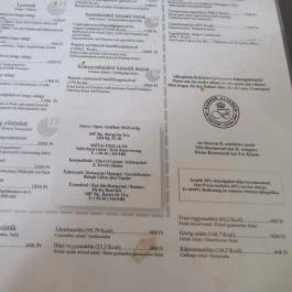 Baross Étterem & Kávéház, Budapest - Étlap/itallap