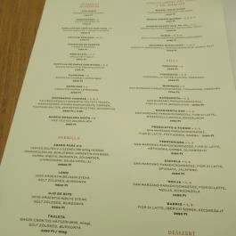 Barrio Budapest - Étlap/itallap