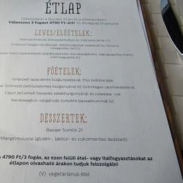 Bazaar Restaurant Eclectica, Budapest - Étlap/itallap