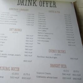 Bazaar Restaurant Eclectica, Budapest - Étlap/itallap