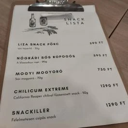 Beerselection Budapest - Étlap/itallap