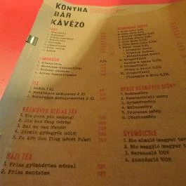 BÉLA - Bár, Étterem, Lakás, Arborétum Budapest - Étlap/itallap