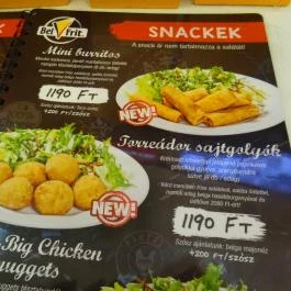 Belfrit - Pólus Center, Budapest - Étlap/itallap