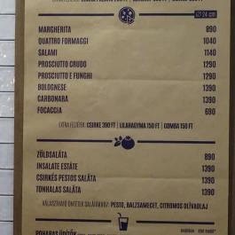 Bellozzo - Corvin Plaza Budapest - Étlap/itallap