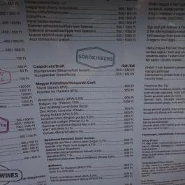 Bereg Bar & Cafe Budapest - Étlap/itallap