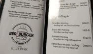 Béri Burger Budapest - Étlap/itallap